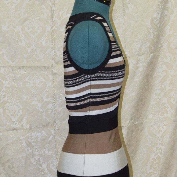 Karen Millen Bodycon Stripe Bandage Knit Dress XS - Picture 7 of 8